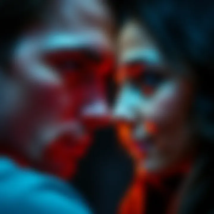 A Scorpio man looking deeply into a woman's eyes, showing emotional connection and intimacy through eye contact.
