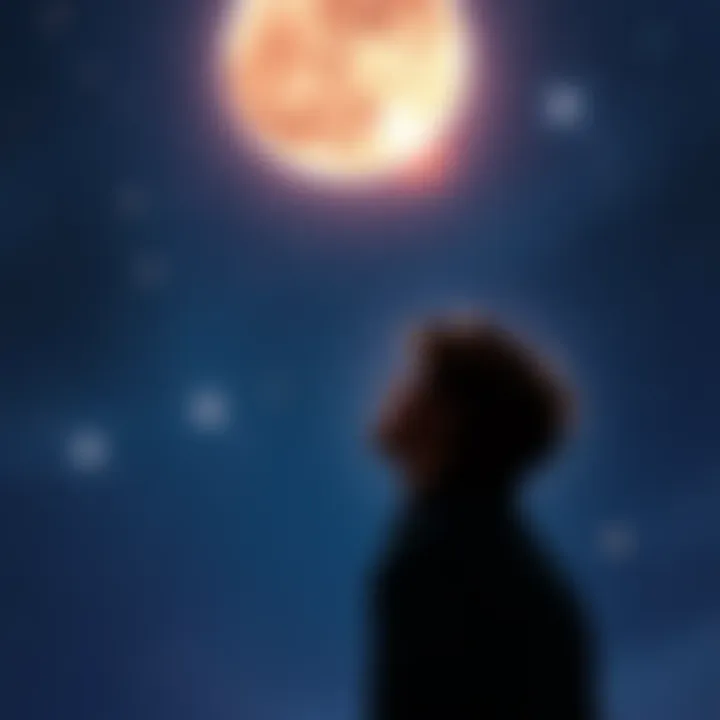 A person gazing at the night sky filled with stars, reflecting deep emotions and longing for love, symbolizing a Scorpio Moon's passion.