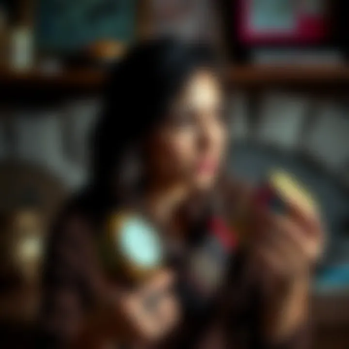 Scorpio Moon Ex with Keepsakes A person holding onto sentimental items from a past relationship, looking contemplative and nostalgic.