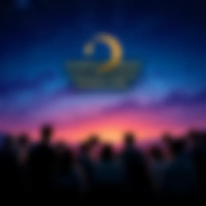 A group of people sharing thoughts and insights under a night sky with a Scorpio symbol.