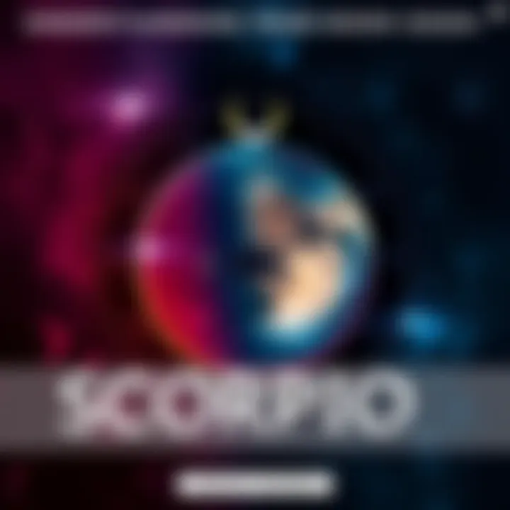 Scorpio Moon Sign Traits A Zodiac wheel highlighting Scorpio moon traits with dark, mysterious colors and a crescent moon symbol