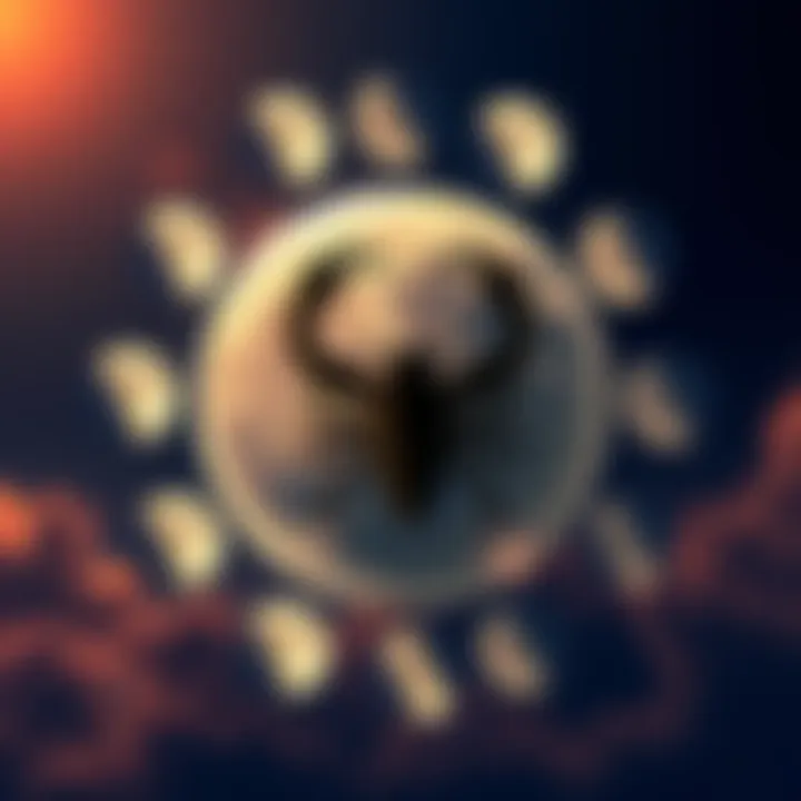 Scorpio Zodiac Sign with Moon Phase Illustration of the Scorpio zodiac sign surrounded by different moon phases representing various moon signs.