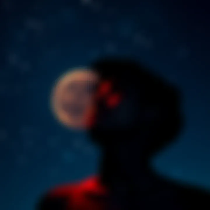 Scorpio Moon Traits A person reflecting deep emotions under a starry night, symbolizing Scorpio Moon characteristics like intuition and intensity.