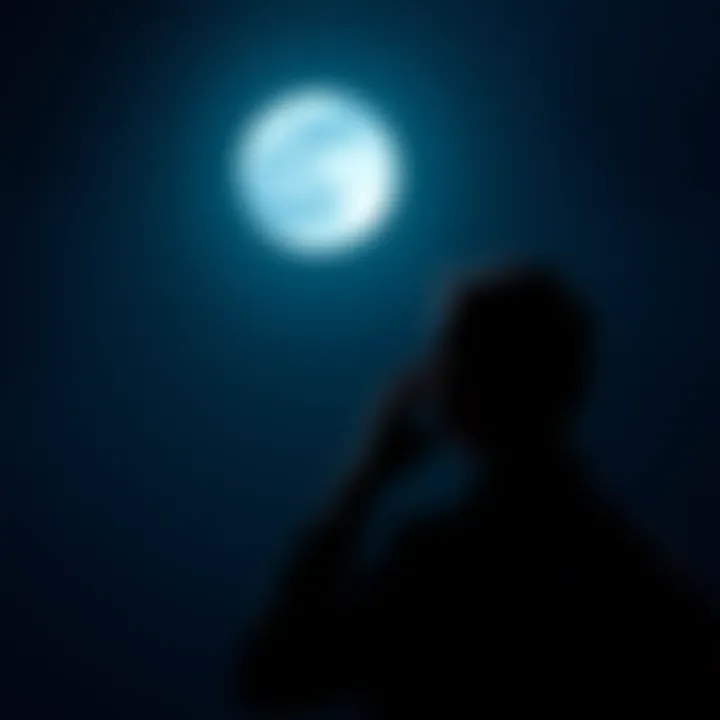 A person contemplating under a moonlit night, symbolizing trust and intimacy issues related to Scorpio Moon placement.