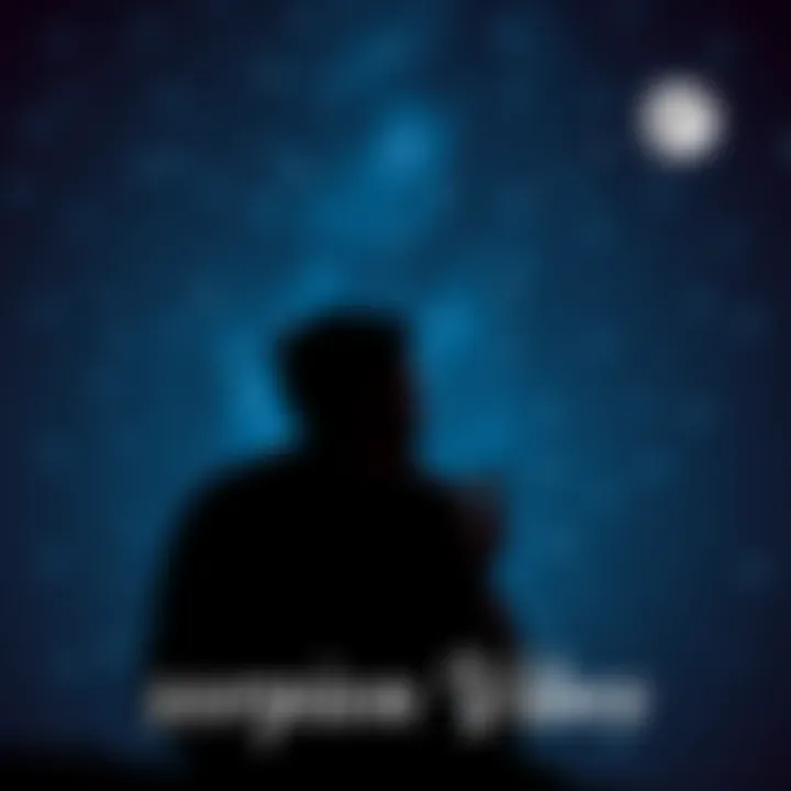 A person listening to a music playlist under a starry sky, representing Scorpio Moon personalities and their emotional connections to songs.