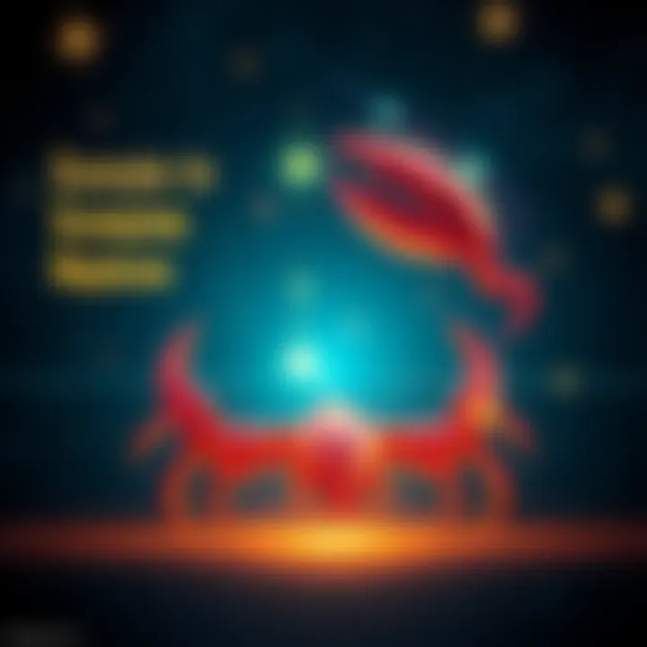 Scorpio in Neptune Astrology A visual representation of Scorpio in Neptune with astrological symbols and a starry background, highlighting the 5th house interpretation.