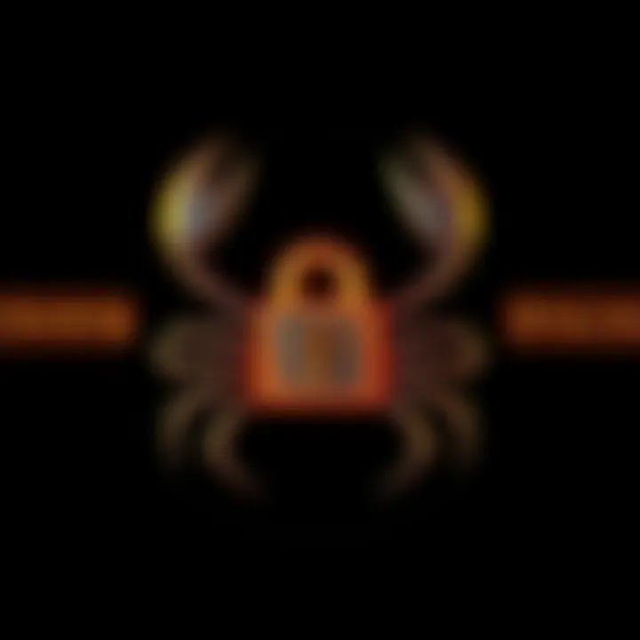 Scorpio Symbol with Privacy Elements A Scorpio symbol with a lock and boundary lines, representing privacy and personal boundaries, against a dark background.