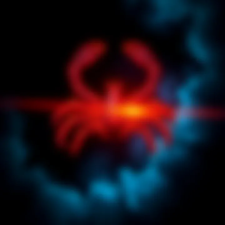 Scorpio Rising Symbol A bold Scorpio symbol with a dark background, representing the intensity of Scorpio risings in astrology.