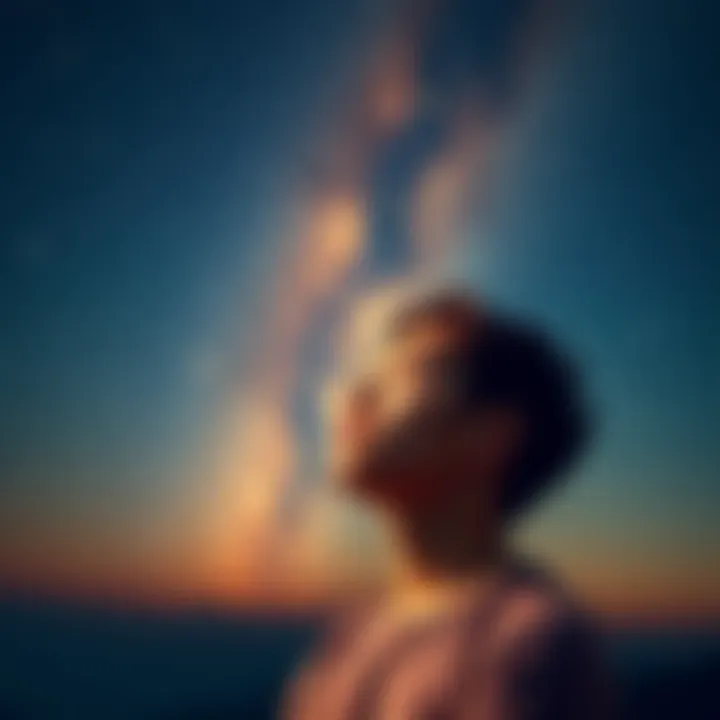 Scorpio Rising Traits A person looking thoughtfully at a starry sky, representing the exploration of astrological signs and their traits. The individual has a contemplative expression, suggesting a search for personal iden...