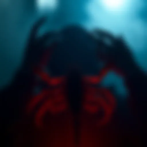 A person surrounded by shadows with a scorpion silhouette, representing hidden desires during Scorpio season.