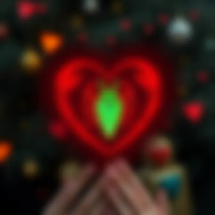 A Scorpio zodiac sign symbol surrounded by a heart shape, representing love and relationships.