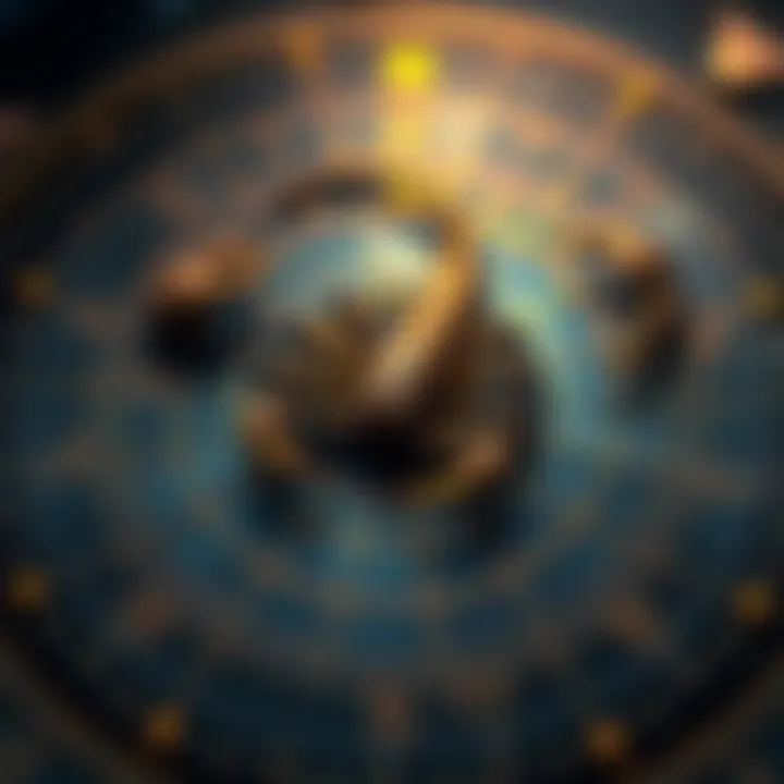 An astrological chart prominently featuring a Scorpio symbol, representing a Scorpio stellium.