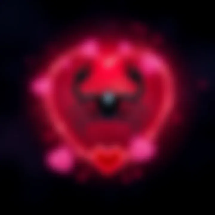 A Scorpio zodiac symbol surrounded by two interconnected hearts, representing deep emotional bonds and intense love.