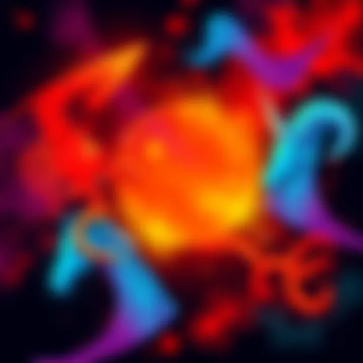 Astrological symbols of Scorpio and Taurus on a colorful background representing friendship dynamics