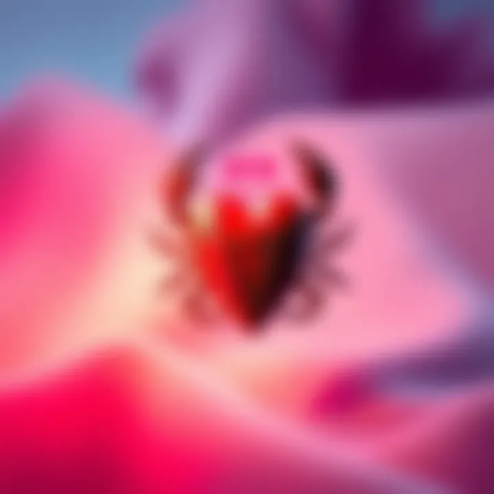Scorpio Venus Symbol with Heart A Scorpio symbol intertwined with a heart, representing love and relationships, on a soft background.