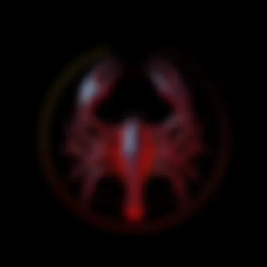 Astrological symbol of Scorpio with a dark background, representing the traits associated with this zodiac sign.