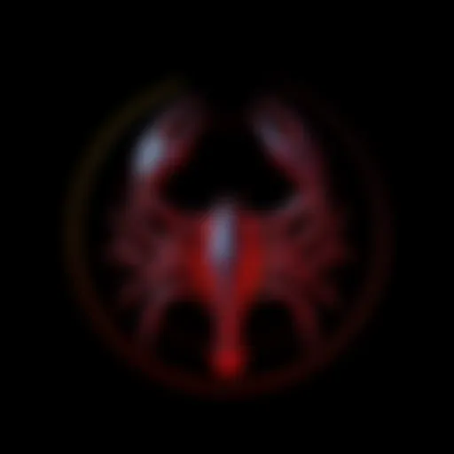 Astrological symbol of Scorpio with a dark background, representing the traits associated with this zodiac sign.