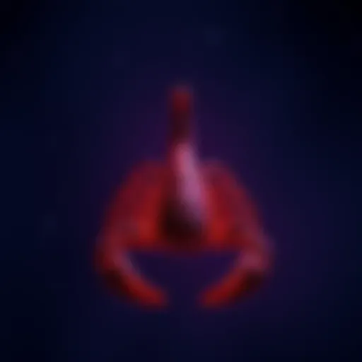 A representation of the Scorpio zodiac sign featuring a scorpion and stars in a dark sky.
