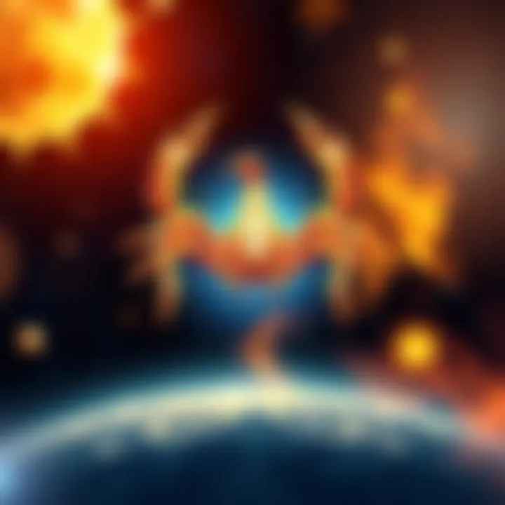 Artistic representation of the Scorpio zodiac sign with a scorpion symbol and celestial elements in the background.