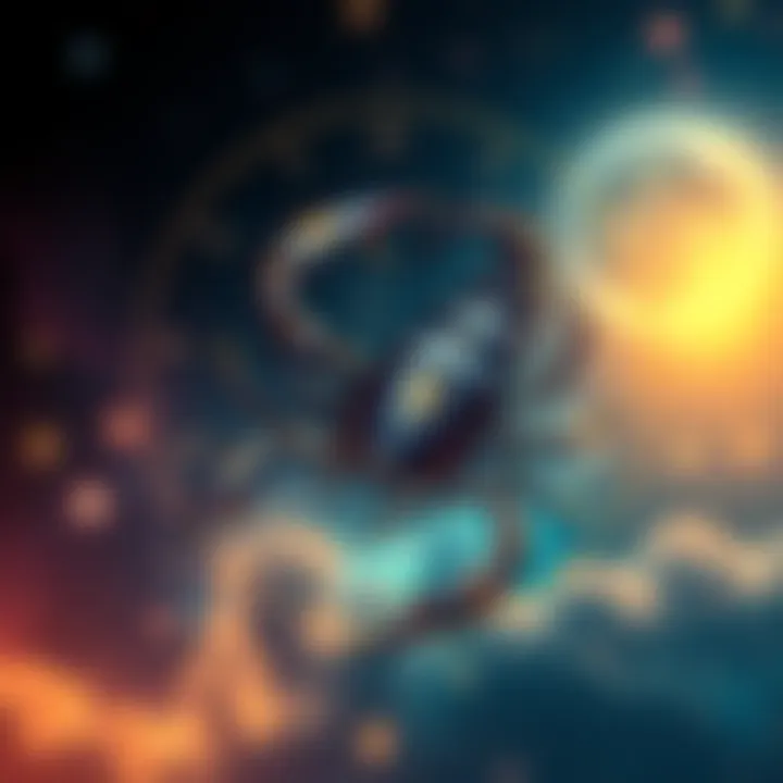 Scorpio Zodiac Sign Illustration Artistic representation of the Scorpio zodiac sign featuring a scorpion surrounded by stars and astrological symbols, conveying the traits of Scorpio personalities.