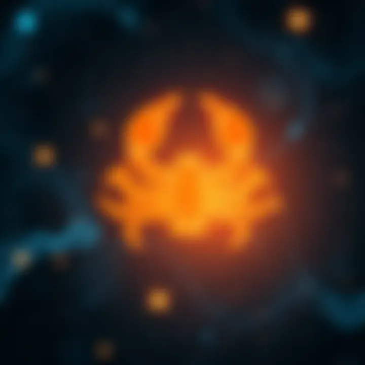 Scorpio Zodiac Sign Symbol The Scorpio zodiac sign symbol in a starry background with astrological elements around it