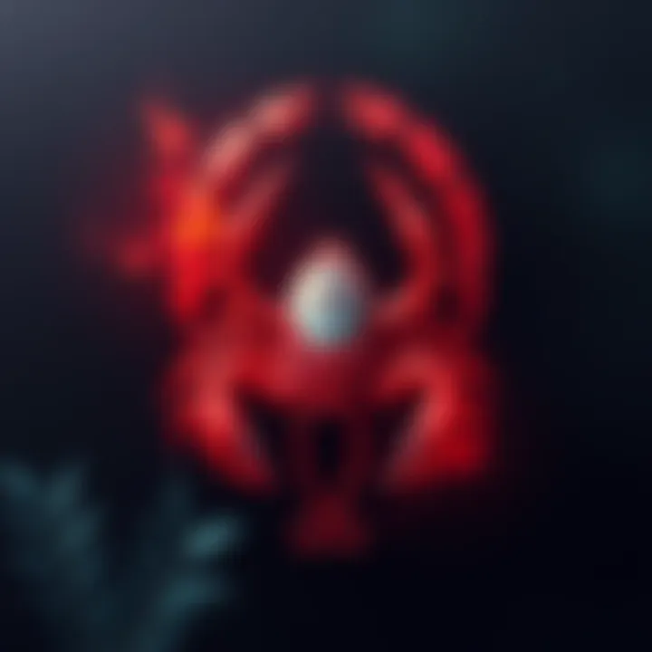 A stylized Scorpio zodiac symbol to represent the traits of those born under this sign, highlighting themes of intensity and emotion.