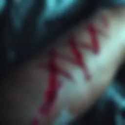 Close-up of mysterious scratches on a person's arm after a sleep paralysis episode, showing signs of distress and fear.