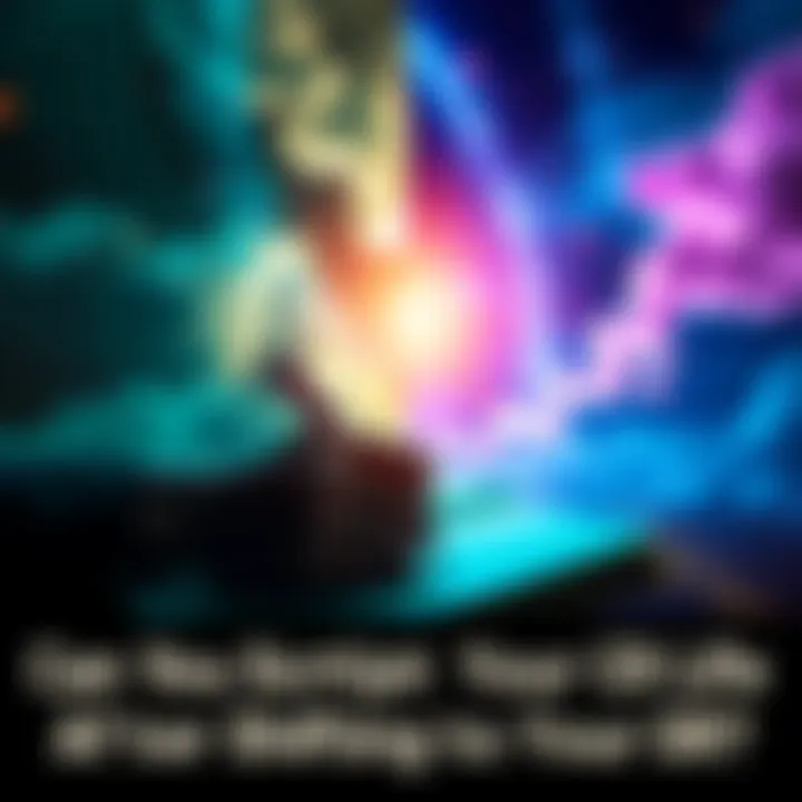 Scripting Reality Transition A person writing in a notebook with a dreamy background of two contrasting realities, one bright and colorful and the other dark and muted, symbolizing the shift between current and different realitie...