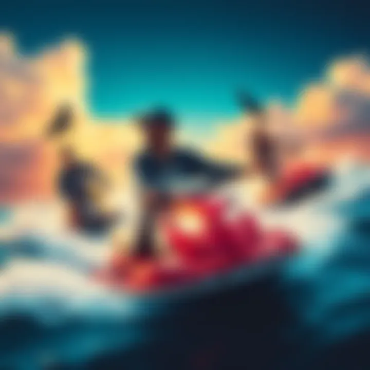 A collage illustrating Sean Kingston's rumored death and conflicting memories with a jet ski theme
