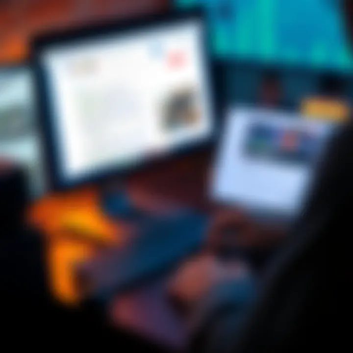 A person using a computer, displaying biased Google search results that show hate against Hindus while hiding information about Jews.