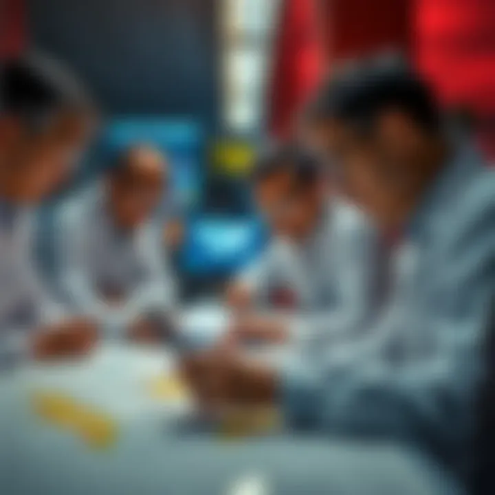 A group of scientists analyzing data related to Malaysia Airlines Flight 370, looking at charts and maps on a table.