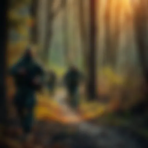 FBI agents and local authorities searching for retired Air Force Major General McCasland in a wooded area.