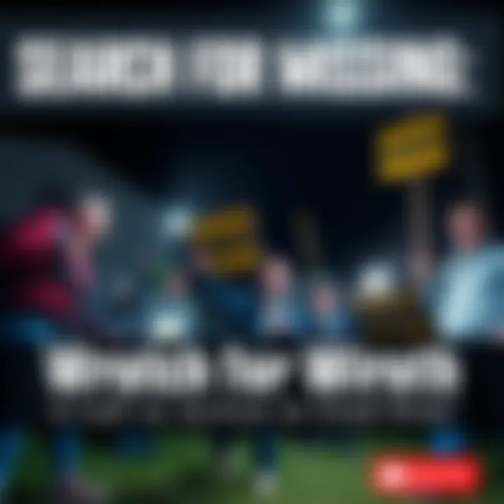 Search for Wrath Community members searching for Wrath with signs and flashlights at night