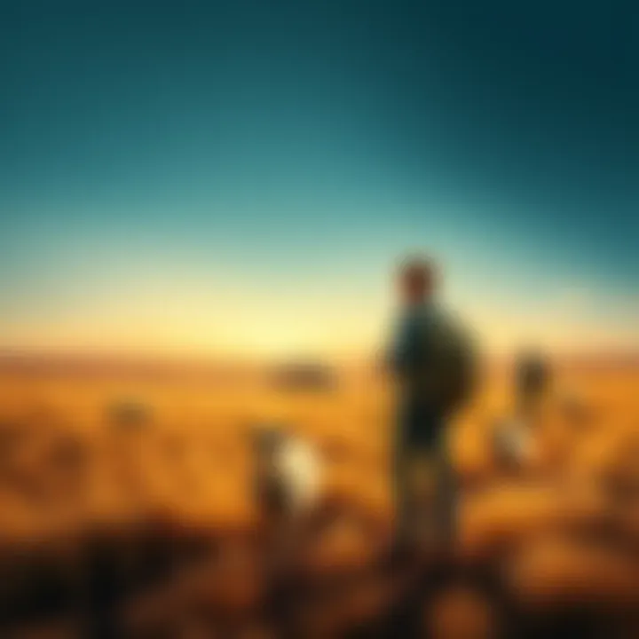 Search teams looking for 4-year-old Gus in a vast South Australian landscape with sheep station in the background.