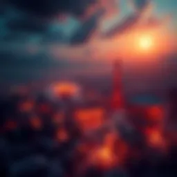 Aerial view of Hiroshima and Nagasaki post-bombing, highlighting destruction and aftermath