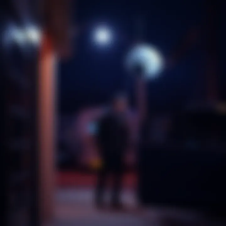 Security camera footage from East Coast A still frame of unusual activity captured by a security camera on the East Coast, showing a blurry figure near a building at night.