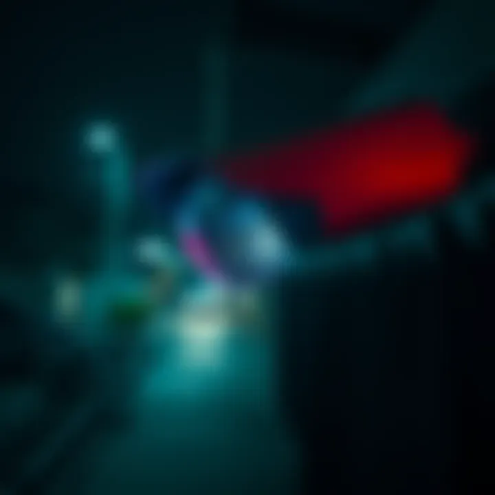 Footage from a security camera showing strange movements at night