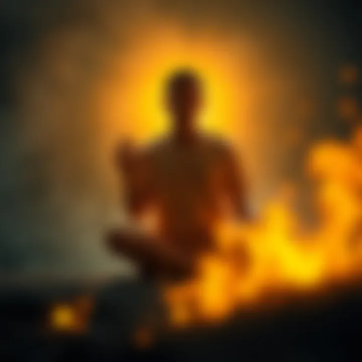 A seeker sits cross-legged in a peaceful environment, surrounded by a soft glow, representing mental and physical enhancement.