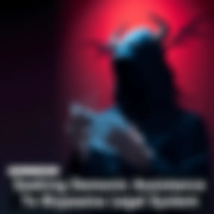 Individual with a shadowy figure representing demonic assistance, contemplating legal documents and identity issues.