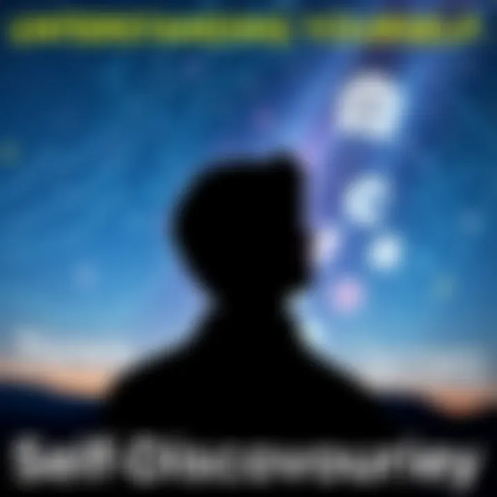 A person looking at a starry sky, reflecting on their thoughts and feelings, symbolizing self-discovery.