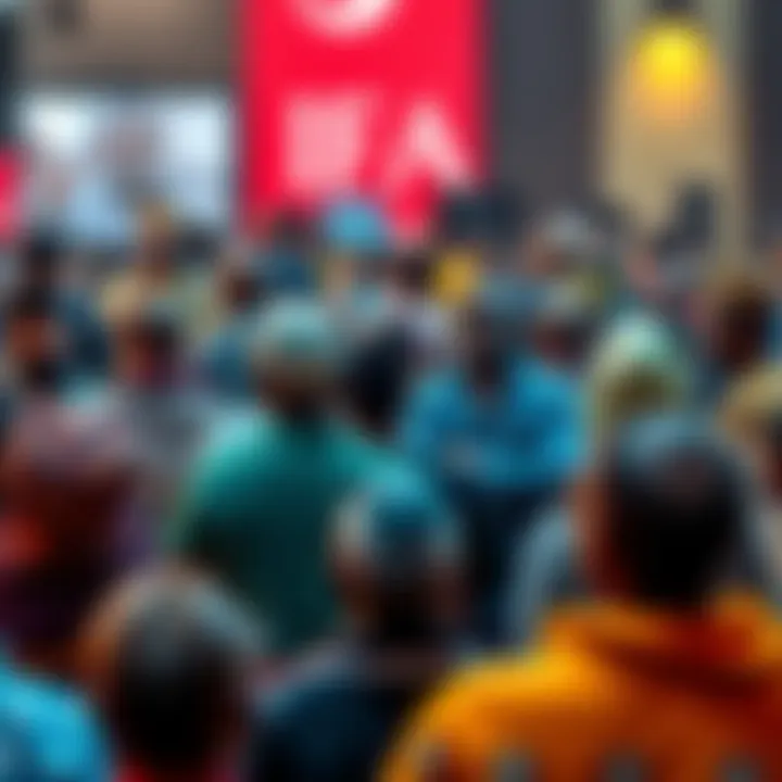 Group of people gathered discussing IFA practices, some holding controversial images and messages, reflecting a debate on Isese