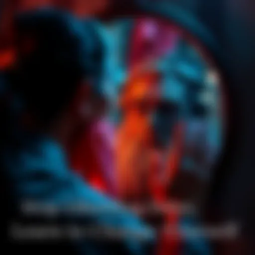 A person looking in a mirror, contemplating their reflection with a thoughtful expression, symbolizing personal growth and self-awareness.