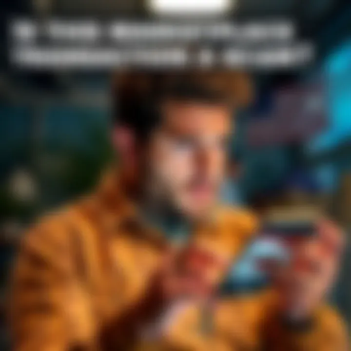 A concerned seller looks at their phone while checking a marketplace transaction, highlighting potential scam signs.