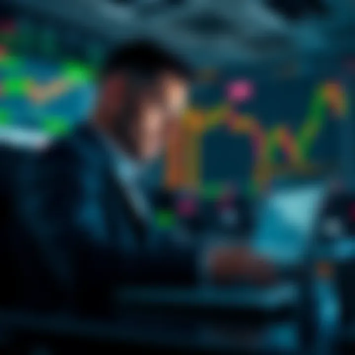 A trader analyzing financial charts on a laptop, focusing on options trading and selling puts for income.