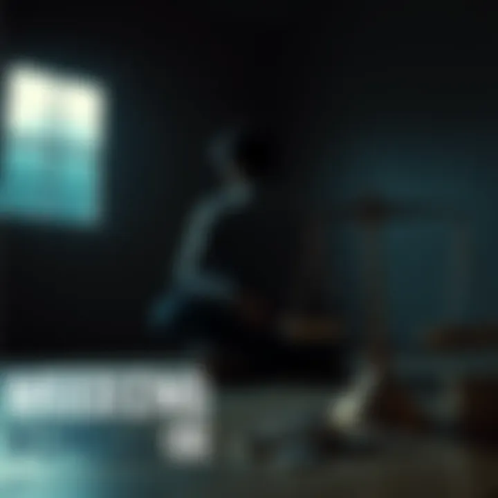 Person Considering Selling Their Soul A person sits alone in a dimly lit room, looking contemplative with a symbolic scale and coins nearby, representing their desperate choice for financial relief.