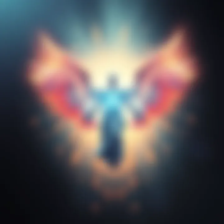 A luminous figure with wings representing a Seraphim, surrounded by a serene glow, symbolizing a spiritual experience.