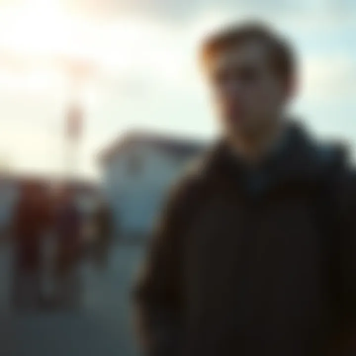 Seth Borden looks concerned while standing alone in a filming location