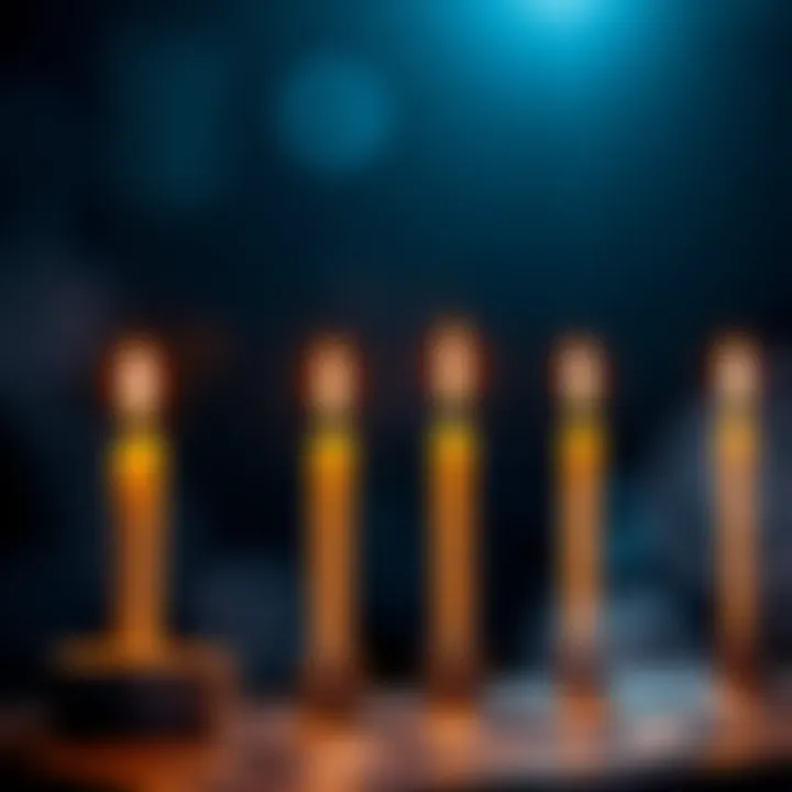 Seven lit candles symbolizing the number seven, representing creation and faith in Jesus
