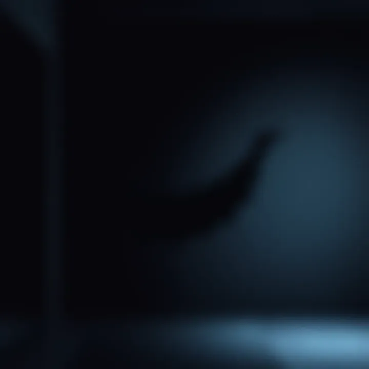 A shadow on a basement wall shaped like a menacing grin, casting an eerie atmosphere in a dimly lit room.