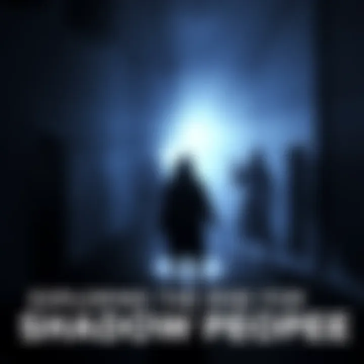 Silhouettes of shadow people lurking in a dimly lit space, suggesting a paranormal presence.